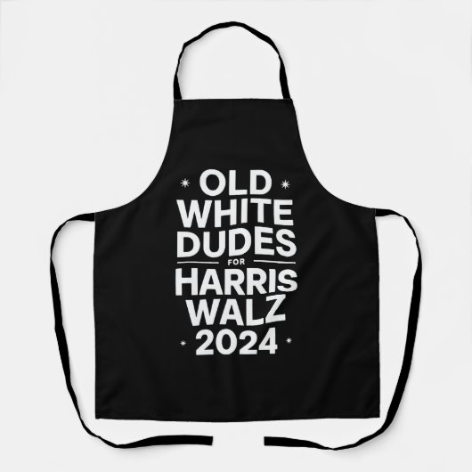 Harris Walz 民主党を支持する白人おじさんたち エプロン (正面)