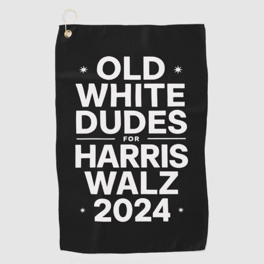 Harris Walz 民主党を支持する白人おじさんたち ゴルフタオル (正面)