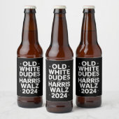 Harris Walz 民主党を支持する白人おじさんたち ビールラベル (ボトル)