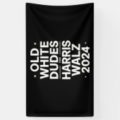 Harris Walz 民主党を支持する白人おじさんたち 横断幕 (縦)