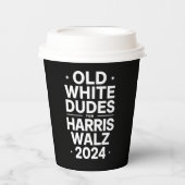 Harris Walz 民主党を支持する白人おじさんたち 紙コップ (正面)