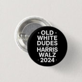 Harris Walz 民主党を支持する白人おじさんたち 缶バッジ (正面&裏面)