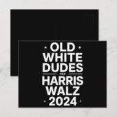 Harris Walz 民主党を支持する白人のおじさんたち ポストカード (正面/裏面)