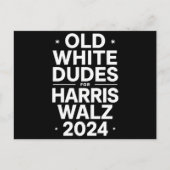Harris Walz 民主党を支持する白人のおじさんたち ポストカード (正面)