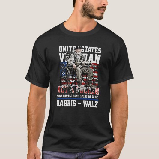 Harris Walz 2024の傷ついた退役軍人 Tシャツ (正面)