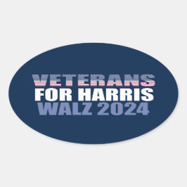 Harris Walz 2024の退役軍人Election Blue 楕円形シール