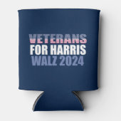 Harris Walz 2024の退役軍人Election Blue 缶クーラー (正面)