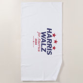 Harris Walz 2024アクティブ ビーチタオル (正面)