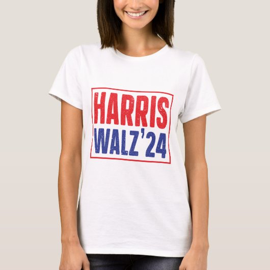 Harris Walz 2024キャンペはっきりしたーン Tシャツ (正面)