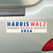 Harris Walz 2024キャンペーンアイボリーバンパーステッカー バンパーステッカー (車上)