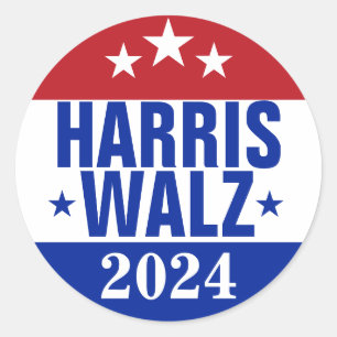Harris Walz 2024キャンペーンレッドブルー ラウンドシール