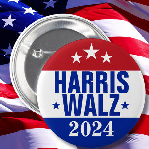 Harris Walz 2024キャンペーンレッドブルー 缶バッジ