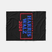 Harris Walz 2024キャンペーンロゴデモクラットスローガンKam フリースブランケット (正面(横))