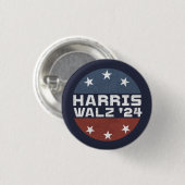 Harris Walz 2024キャンペーン米国国旗 缶バッジ (正面&裏面)