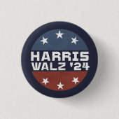 Harris Walz 2024キャンペーン米国国旗 缶バッジ (正面)