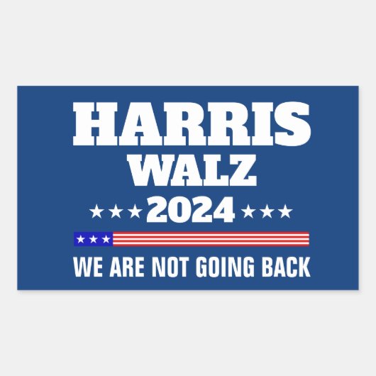 Harris Walz 2024キャンペーン 長方形シール (正面)