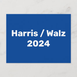 Harris / Walz 2024キャンペ大統領のーン ポストカード
