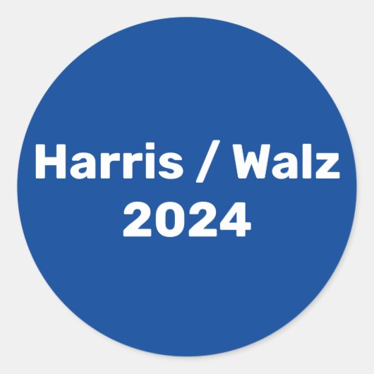 Harris / Walz 2024キャンペ大統領のーン ラウンドシール (正面)
