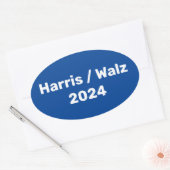 Harris / Walz 2024キャンペ大統領のーン 楕円形シール (封筒)