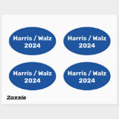 Harris / Walz 2024キャンペ大統領のーン 楕円形シール (シート)