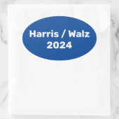 Harris / Walz 2024キャンペ大統領のーン 楕円形シール (バッグ)
