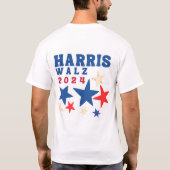 Harris Walz 2024スターズデモクラットパーティー選挙 Tシャツ (裏面)