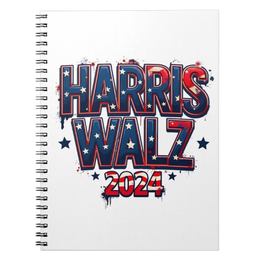 Harris Walz 2024スパイラル ノートブック (正面)