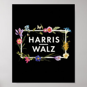 Harris Walz 2024フローラ花Harris Waltz 2024 ポスター