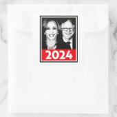 Harris Walz 2024ポスター スクエアシール (バッグ)