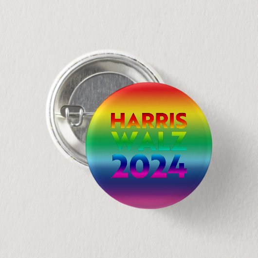 Harris Walz 2024レインボーグラデーションlgbtqゲイプライド 缶バッジ (正面&裏面)