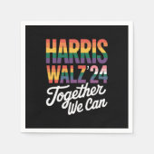 Harris Walz 2024一緒に私たちは選挙LGBTQIAすることができる スタンダードカクテルナプキン (正面)