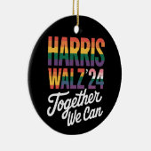 Harris Walz 2024一緒に私たちは選挙LGBTQIAすることができる セラミックオーナメント (右)