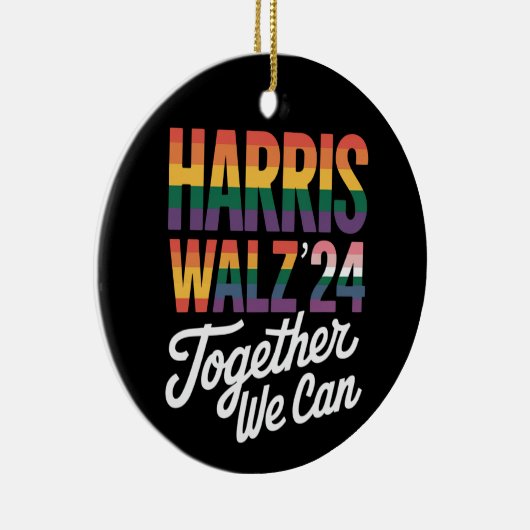 Harris Walz 2024一緒に私たちは選挙LGBTQIAすることができる セラミックオーナメント (右)