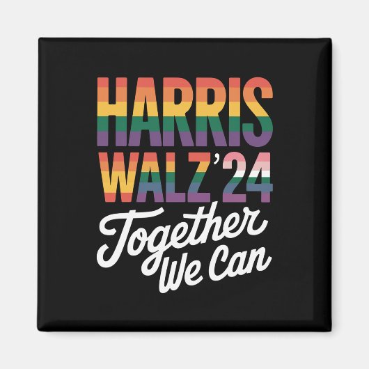 Harris Walz 2024一緒に私たちは選挙LGBTQIAすることができる マグネット (正面)