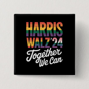 Harris Walz 2024一緒に私たちは選挙LGBTQIAすることができる 缶バッジ