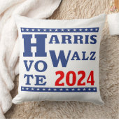 Harris Walz 2024不気味ストップ投票風変わり民主党員 クッション (ブランケット)