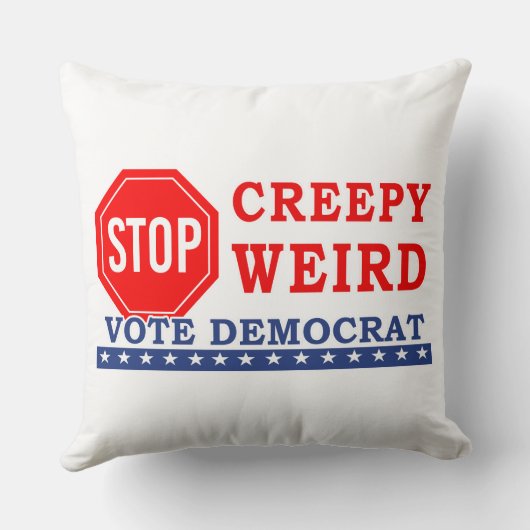Harris Walz 2024不気味ストップ投票風変わり民主党員 クッション (裏面)