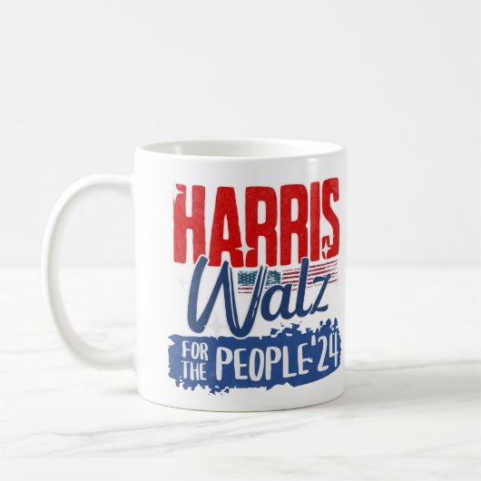 Harris Walz 2024人民選挙民主党議員 コーヒーマグカップ (左)