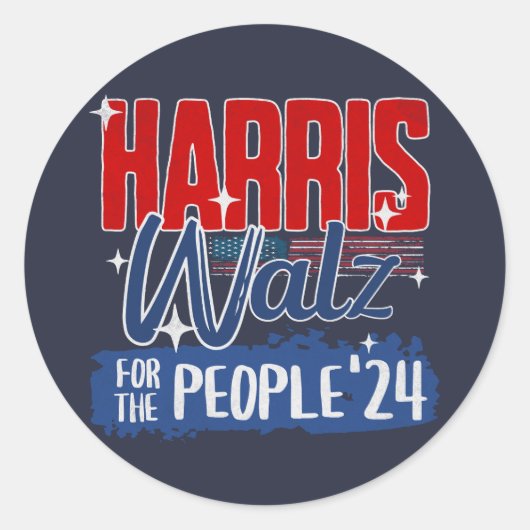 Harris Walz 2024人民選挙民主党議員 ラウンドシール (正面)