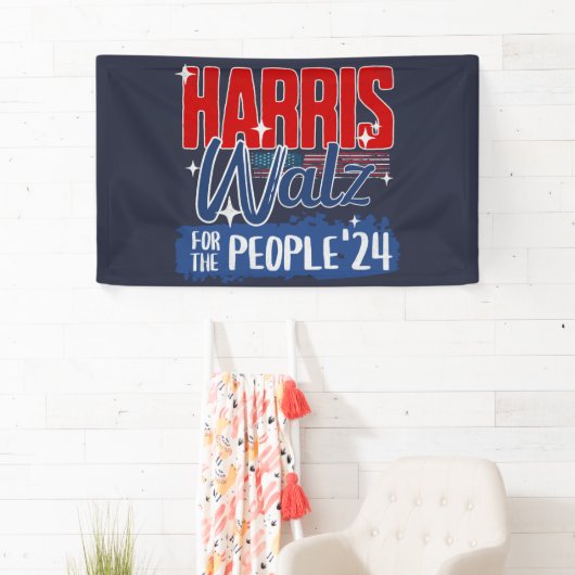 Harris Walz 2024人民選挙民主党議員 横断幕 (インサイチュ)