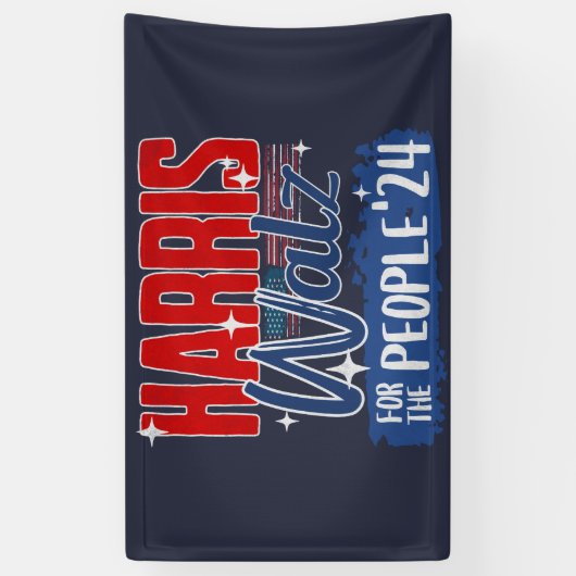 Harris Walz 2024人民選挙民主党議員 横断幕 (縦)