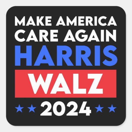 Harris Walz 2024再びアメリカを気に作る スクエアシール (正面)