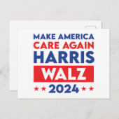 Harris Walz 2024再びアメリカを気に作る ポストカード (正面/裏面)