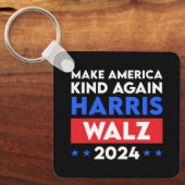 Harris Walz 2024再びアメリカを親切にする キーホルダー (正面)