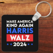 Harris Walz 2024再びアメリカを親切にする キーホルダー (裏面)