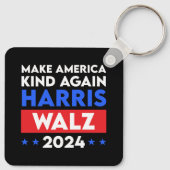 Harris Walz 2024再びアメリカを親切にする キーホルダー (裏面)
