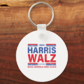 Harris Walz 2024再びアメリカを親切にする キーホルダー (正面)