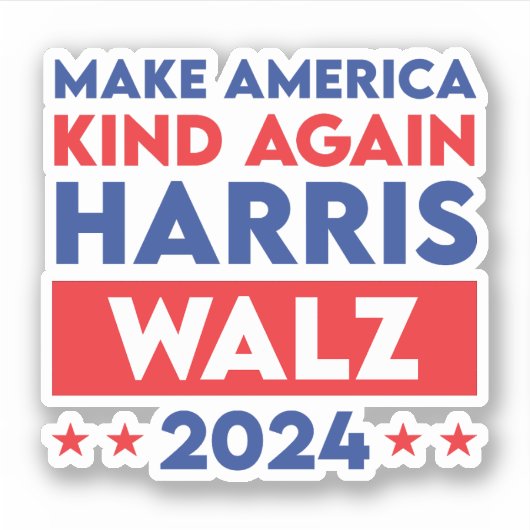 Harris Walz 2024再びアメリカを親切にする シール (正面)