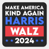 Harris Walz 2024再びアメリカを親切にする スクエアシール (正面)