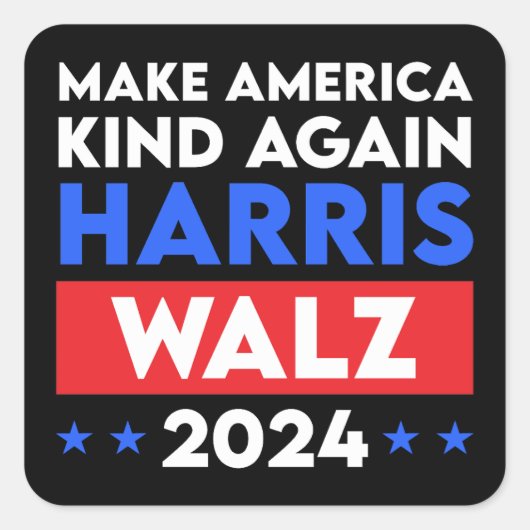 Harris Walz 2024再びアメリカを親切にする スクエアシール (正面)
